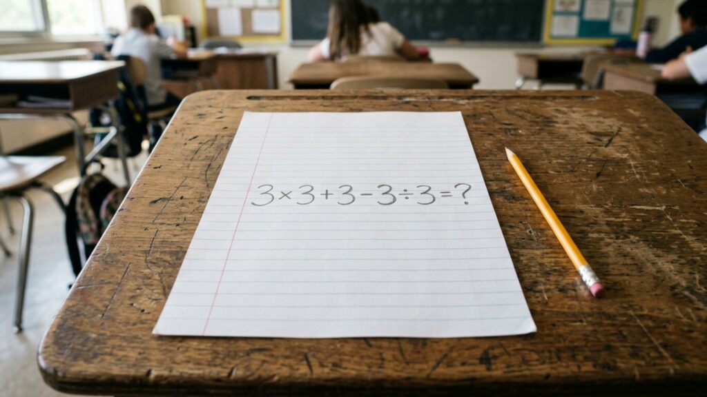 Só quem domina matemática básica resolve 3 × 3 + 3 - 3 ÷ 3 sem calculadora