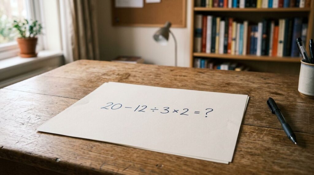 Só quem domina matemática básica resolve 20 – 12 ÷ 3 × 2 na primeira tentativa