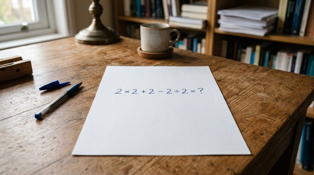 Só quem domina matemática básica resolve 2 × 2 + 2 – 2 ÷ 2 na primeira tentativa