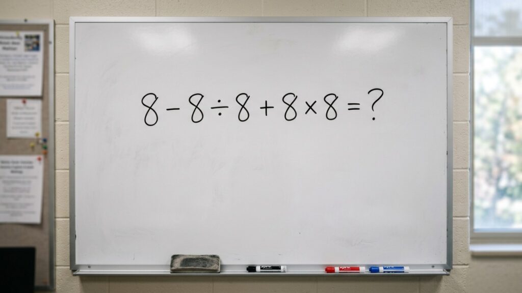 Muitos aprenderam esta regra quando eram crianças, mas hoje erram: quanto é 8 - 8 ÷ 8 + 8 × 8?