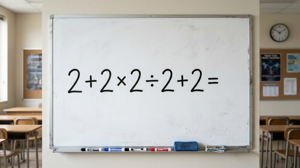 Parece conta de criança, mas muita gente se confunde: quanto dá 2 + 2 × 2 ÷ 2 + 2?