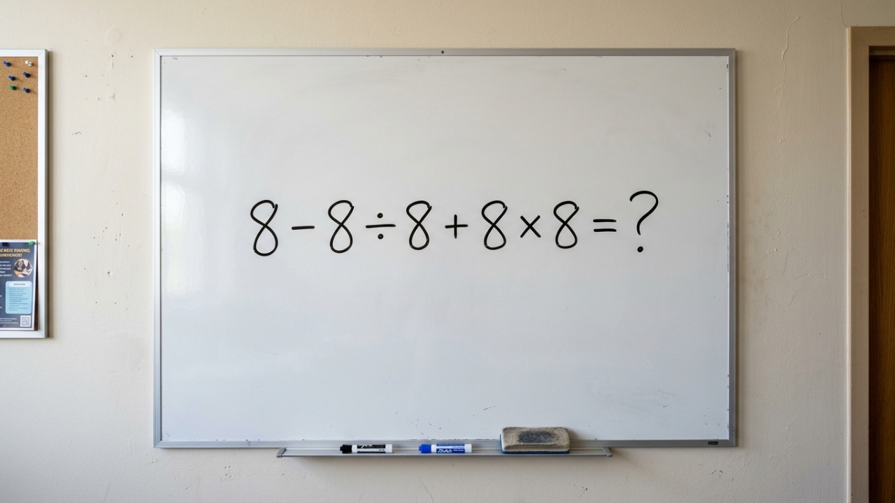 Muitos aprenderam esta regra quando eram crianças, mas hoje erram: quanto é 8 - 8 ÷ 8 + 8 × 8?