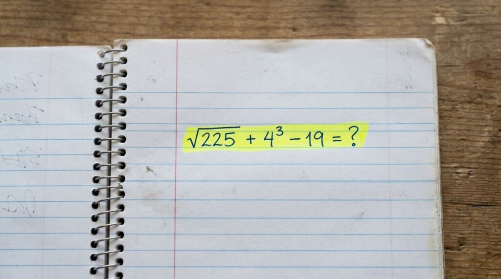 Você ainda domina a matemática básica? Quanto é √225 + 4³ − 19?