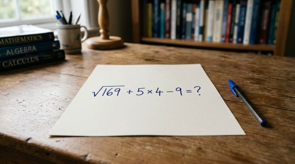 Parece conta de criança, mas √169 + 5 × 4 – 9 engana quem esquece uma regra básica