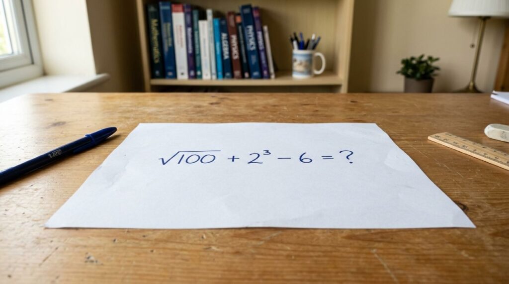 Teste sua memória com esta expressão: √100 + 2³ − 6