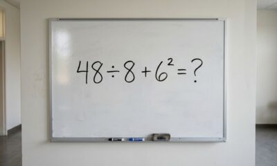 Parece uma conta de criança, mas estes três números exigem atenção às regras antes de chegar à resposta 48 ÷ 8 + 6²