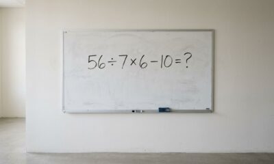 Quem terminou a escola nos anos 80 deveria lembrar desta regra: quanto é 56 ÷ 7 × 6 − 10?