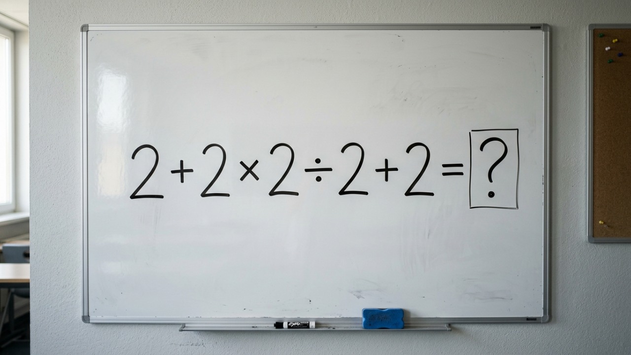 Parece conta de criança, mas muita gente se confunde: quanto dá 2 + 2 × 2 ÷ 2 + 2?