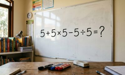 Cinco números 5 e uma única resposta: quanto vale 5 + 5 × 5 - 5 ÷ 5?