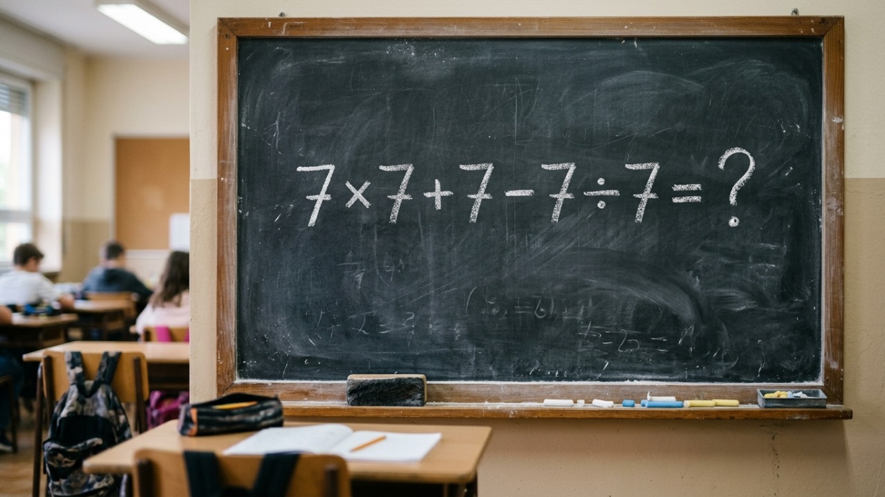 Só quem presta atenção consegue resolver 7 × 7 + 7 - 7 ÷ 7 corretamente na primeira tentativa