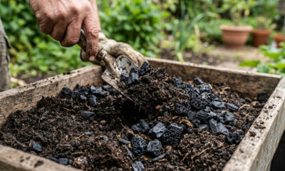 Mistura de carvão biochar ativado com adubo orgânico: para que serve o composto poroso que cria ilhas permanentes de nutrientes na terra do vaso