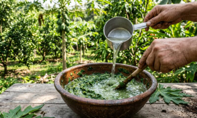Calda de folha de mamoeiro batida com água: o fungicida natural poderoso para combater e erradicar a doença da ferrugem em árvores frutíferas