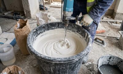 Pedreiros ensinam mistura com 10 kg de argamassa, 5 kg de cimento branco e 2 litros de selador para reparar pequenas goteiras e rachaduras no telhado