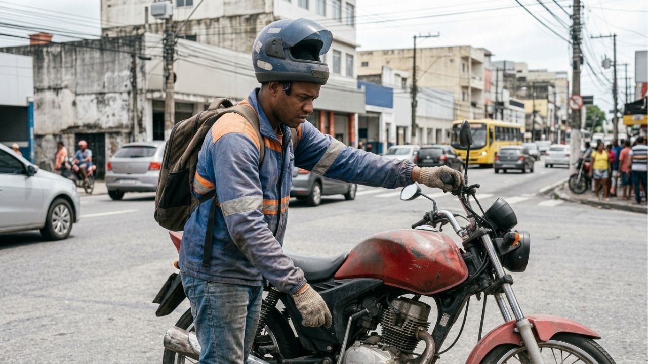 Motoboy compra moto usada de loja por R$ 16 mil, financia em 48 parcelas de R$ 540 e, no segundo mês, o câmbio trava; vício oculto pode obrigar reparo