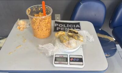 Mulher tenta entrar em presídio com drogas dentro do estrogonofe e é detida pela polícia
