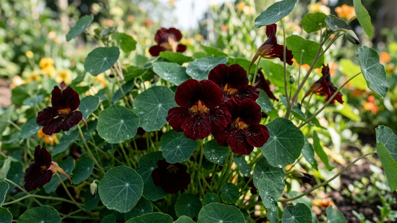 Essa flor comestível de pétalas vermelho-escuro quase pretas é ideal para vasos: de cultivo fácil, ela decora e dá toque gourmet a pratos