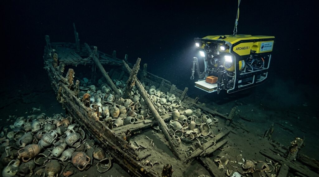 Um naufrágio de cerca de 500 anos foi encontrado a mais de 2.500 metros de profundidade no Mediterrâneo. Cerâmicas do século XVI estão preservadas no local