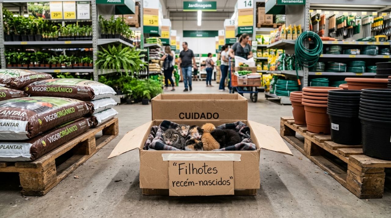 Cliente da Home Depot encontra caixa com aviso de “Cuidado” e fica surpresa ao ouvir um choro vindo de dentro