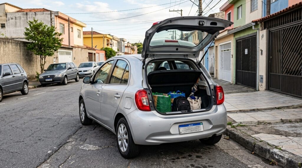 Nissan March 2018 usado custa cerca de R$ 44 mil e pode ser alternativa ao Kwid 0 km, com motor 1.0 de 77 cv, porta-malas de 265 litros e consumo de até 14 km/l