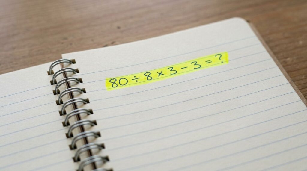 Sem calculadora: você consegue resolver 80 ÷ 8 × 3 − 3 em 30 segundos?
