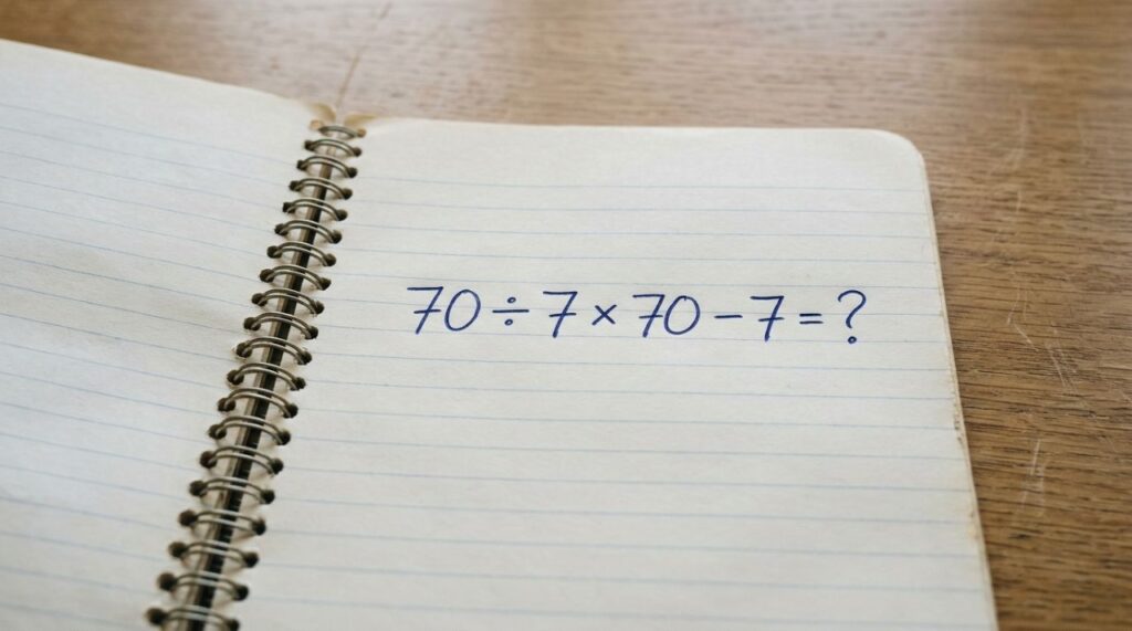 Parece uma conta de escola, mas muita gente se confunde ao resolver 70 ÷ 7 × 70 − 7