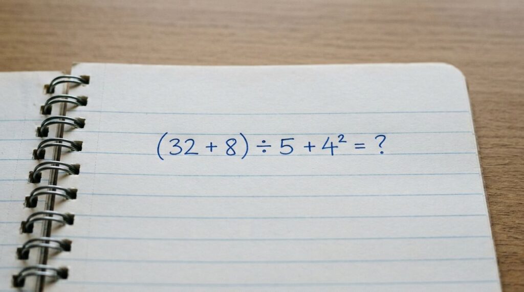Você ainda lembra desta regra? Resolva (32 + 8) ÷ 5 + 4² sem usar calculadora