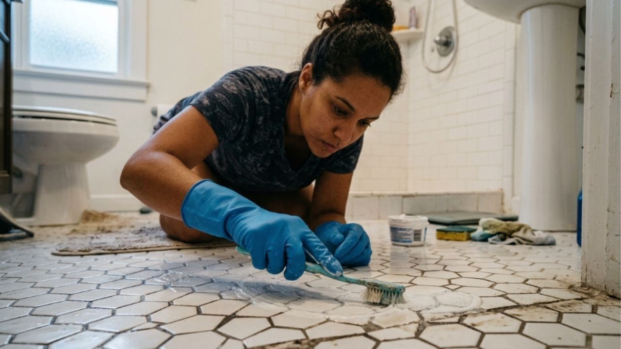 Misturar bicarbonato de sódio com água oxigenada e aplicar no rejunte do banheiro: para que serve essa técnica de limpeza profunda e o que acontece com a sujeira encrostada após 10 minutos