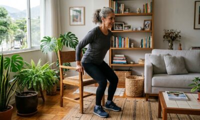 7 minutos, 5 movimentos e nenhuma academia: o treino simples para quem quer chegar aos 60 com mais força