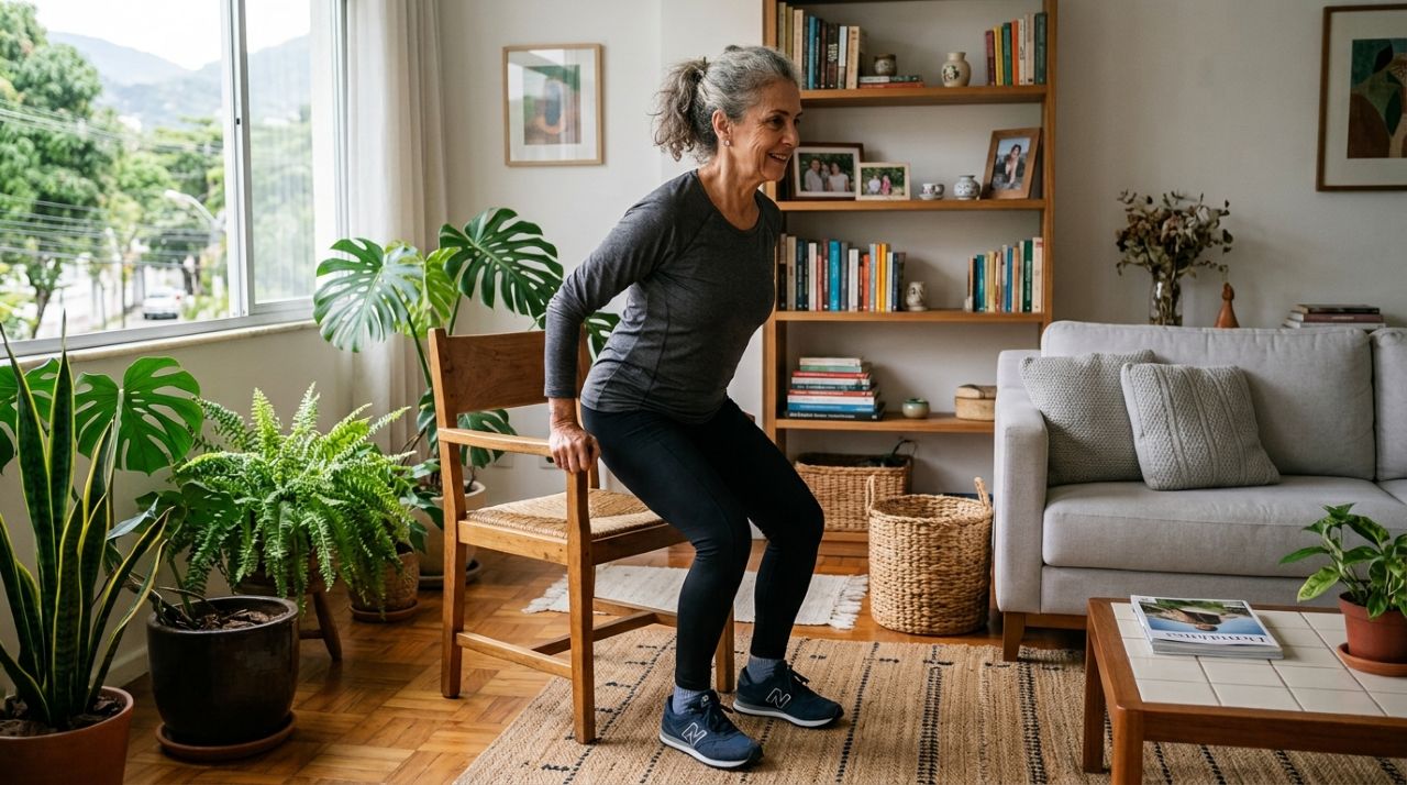 7 minutos, 5 movimentos e nenhuma academia: o treino simples para quem quer chegar aos 60 com mais força