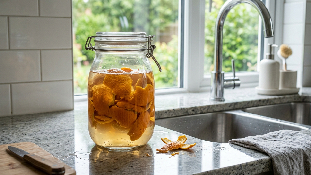 Limpar a cuba da pia com cascas de laranja curtidas em vinagre: o desengordurante natural potente que elimina odores de esgoto e devolve o brilho