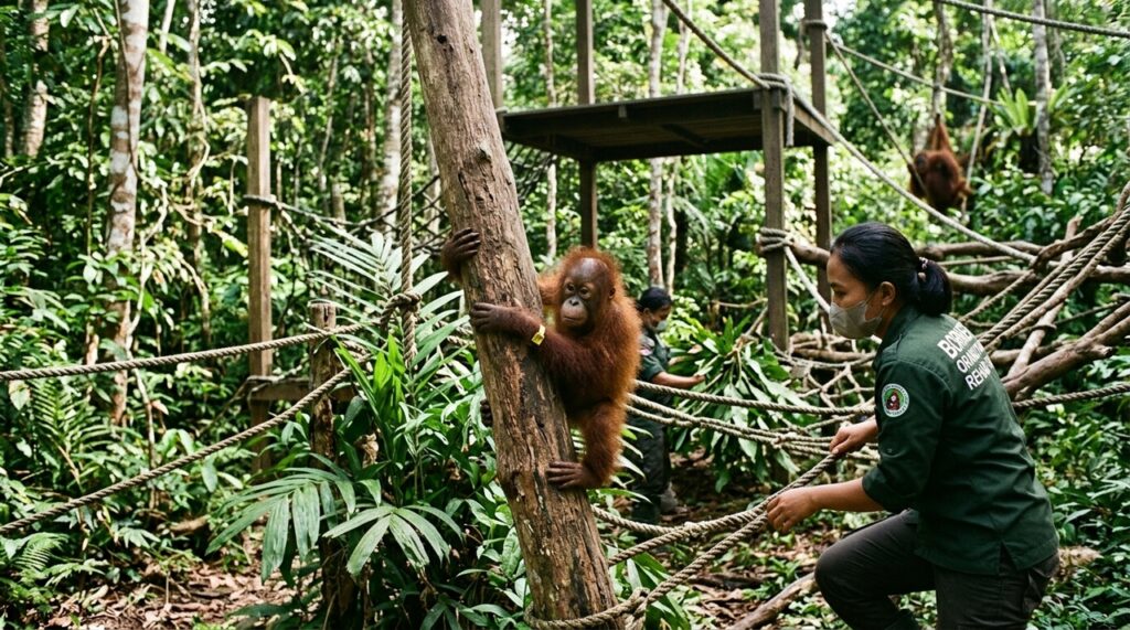 Ela viveu por mais de 50 anos entre orangotangos na floresta, mas colegas diziam que chegou perto demais dos animais