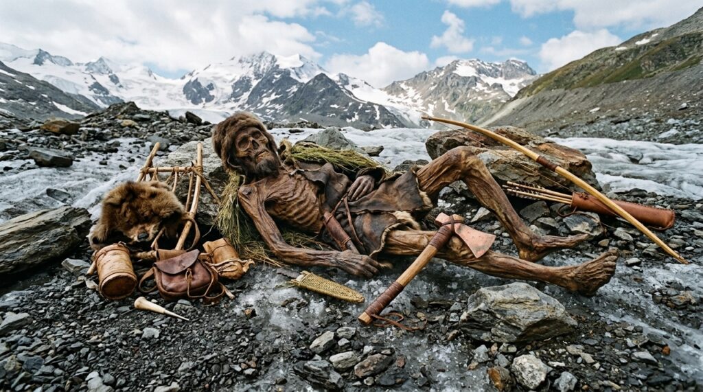 Uma múmia de 2.300 anos encontrada nos Alpes revelou uma flecha ainda presa no ombro e o que isso revelou sobre sua morte