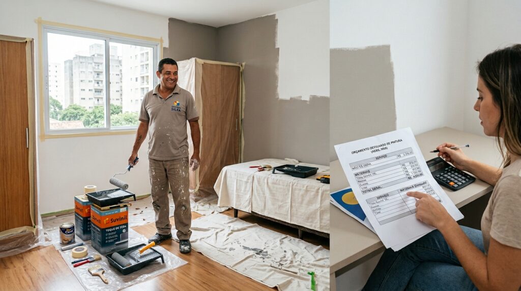 Quanto custa pintar um quarto em 2026: tabela de preços de mão de obra, materiais e o que muda no orçamento