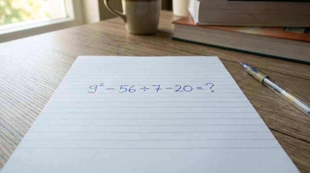 Parece conta de criança, mas muita gente erra: 9² − 56 ÷ 7 − 20
