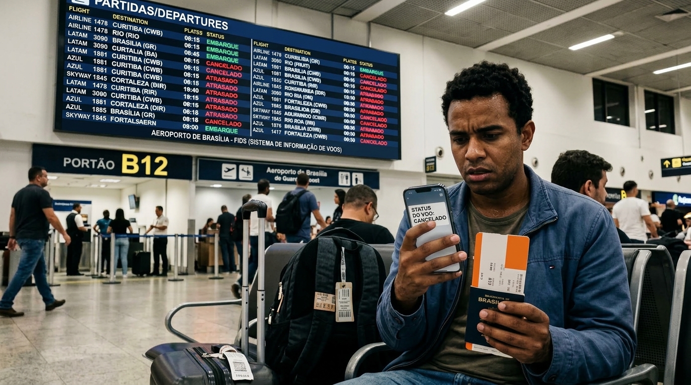 Consumidor compra passagem aérea em promoção com seis meses de antecedência, companhia muda o horário do voo em 11 horas sem aviso e quando ele pede reembolso só oferecem crédito com validade de 1 ano