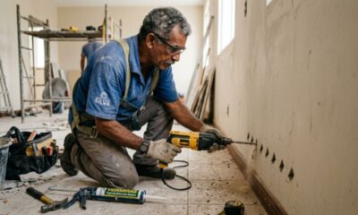 Pedreiro ensina técnica simples para corrigir parede com umidade sem quebrar a alvenaria