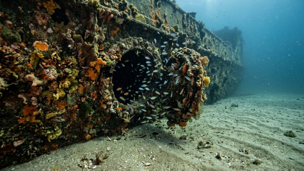 Em 1973, um mergulhador começou a afundar barcos velhos para criar abrigo no fundo do mar e, décadas depois, mais de 30 embarcações formavam um recife artificial cheio de vida
