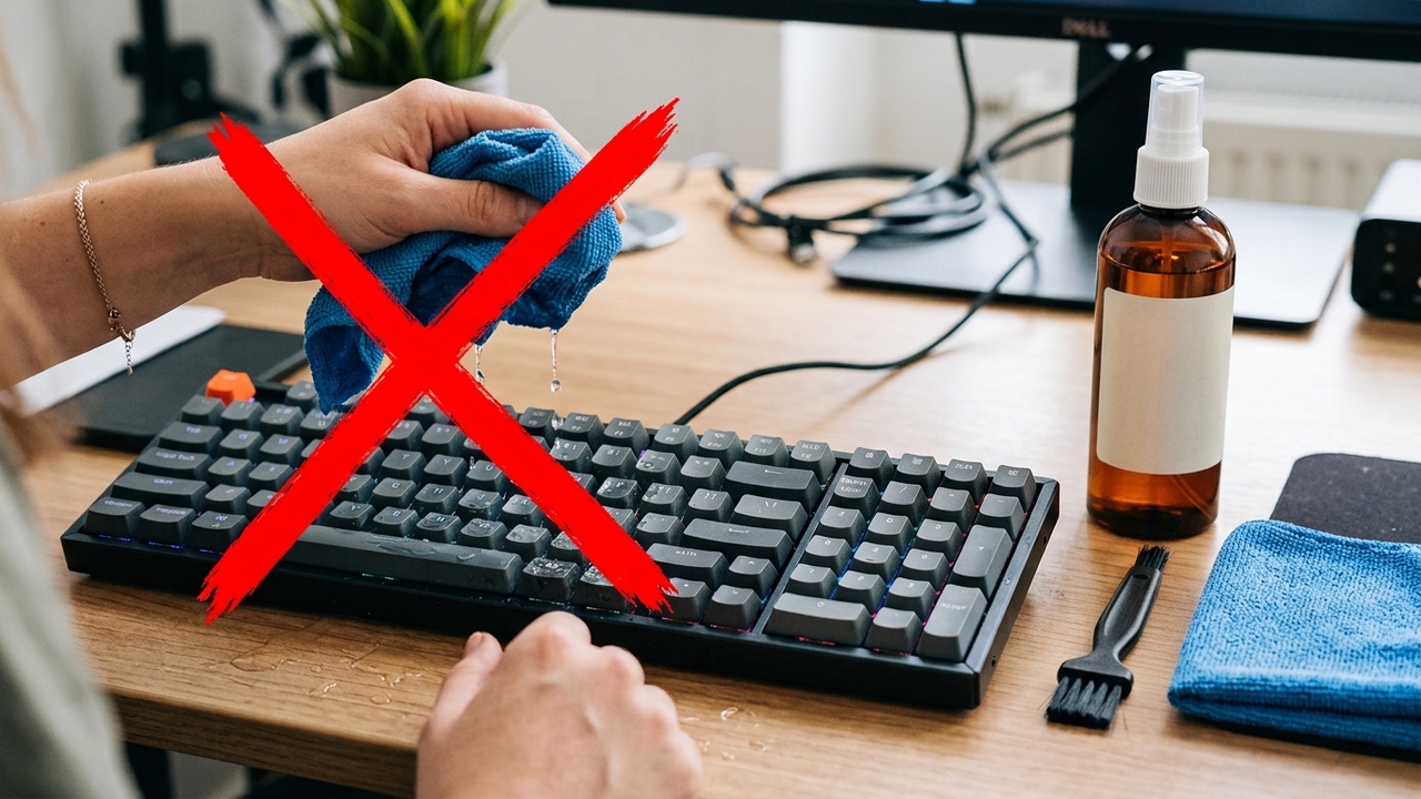 Sem usar panos, encharcados nem arriscar os circuitos: a melhor forma de limpar o teclado do computador usando álcool isopropílico e pincel