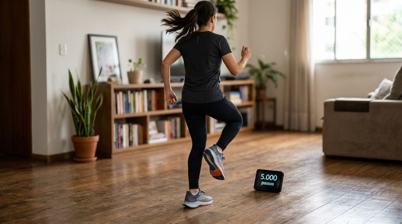 Sem esteira e sem academia: treino de 5 mil passos transforma a caminhada em exercício dentro de casa