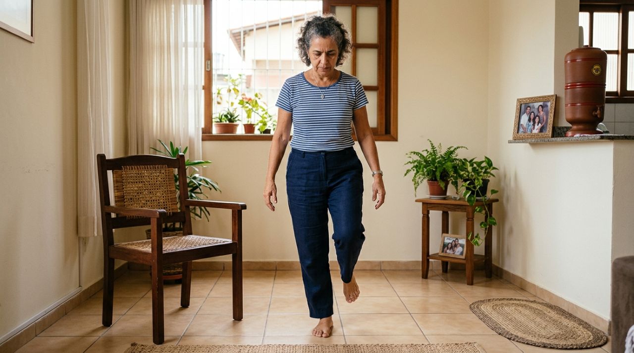 Perder o equilíbrio ao vestir a calça em pé pode dizer muito sobre seu corpo: o sinal cotidiano que revela como anda sua estabilidade, força e coordenação depois dos 50