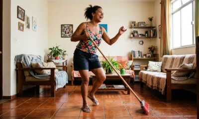 Especialistas em psicologia afirmam que cantar enquanto arruma a casa pode ajudar a transformar uma tarefa cansativa em um momento emocionalmente mais agradável
