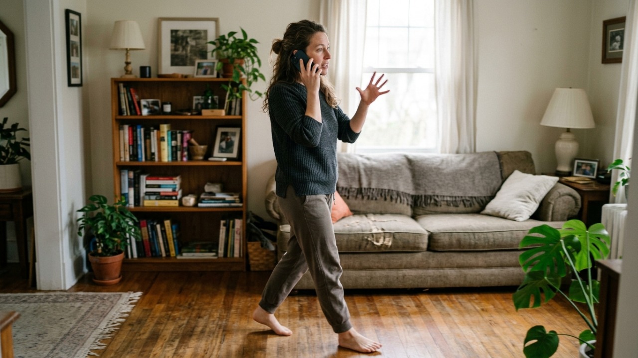 Especialistas em psicologia explicam: “Quem anda de um lado para o outro enquanto fala ao telefone pode não fazer isso apenas por costume, mas para compensar a falta de sinais visuais durante a conversa”