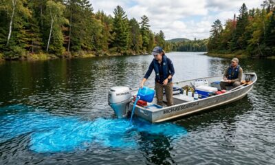 Em 2024, cientistas tingiram um lago inteiro de azul para bloquear a luz do Sol, adicionaram fertilizante e viram a chuva mudar completamente o rumo do experimento