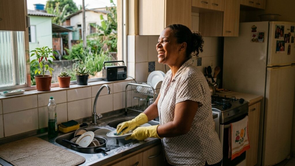 Especialistas em psicologia afirmam que cantar enquanto arruma a casa pode ajudar a transformar uma tarefa cansativa em um momento emocionalmente mais agradável