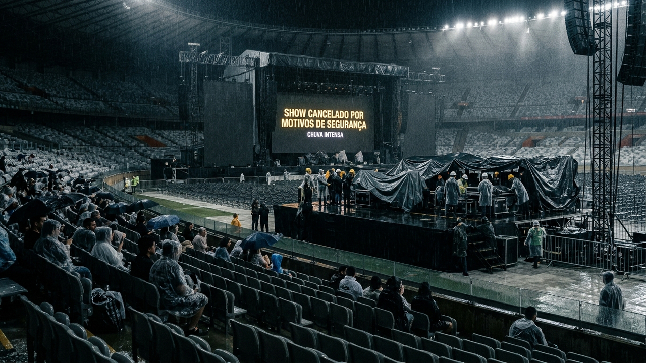 Show internacional de R$ 600 é cancelado no meio por tempestade, produtora recusa estorno e Procon obriga devolução integral dos ingressos