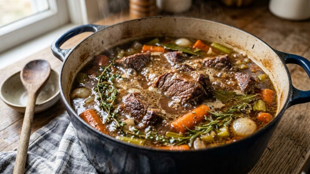 Chefs de cozinha concordam: “Para a carne de panela ficar macia, não adianta ter pressa no fogo forte, mas cozinhar devagar até o colágeno se transformar em gelatina”