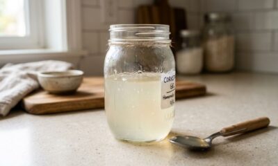 Misture 1 colher de limão com 1 copo de água e amido de milho para fazer um gel caseiro que pode ajudar a definir os cabelos, hidratar os fios e reduzir o frizz