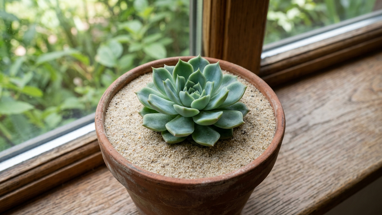 Cobrir a superfície do vaso com areia seca: o truque simples que impede a postura de ovos e sufoca as larvas de mosquinhas na terra