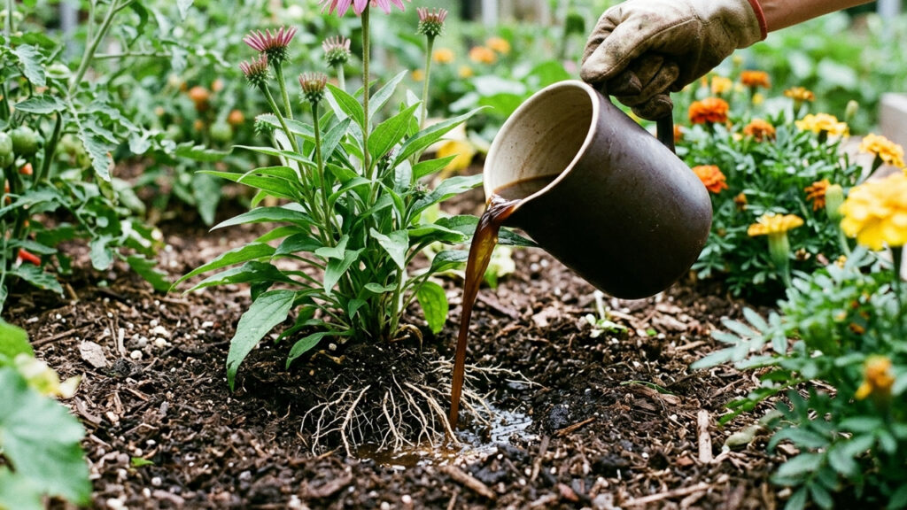Chá de torta de girassol fermentada nas plantas: como a alta concentração de boro orgânico evita a queda e o abortamento precoce de flores