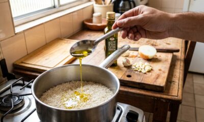 Adicionar uma colher de azeite no cozimento do arroz: para que serve e quando fazer